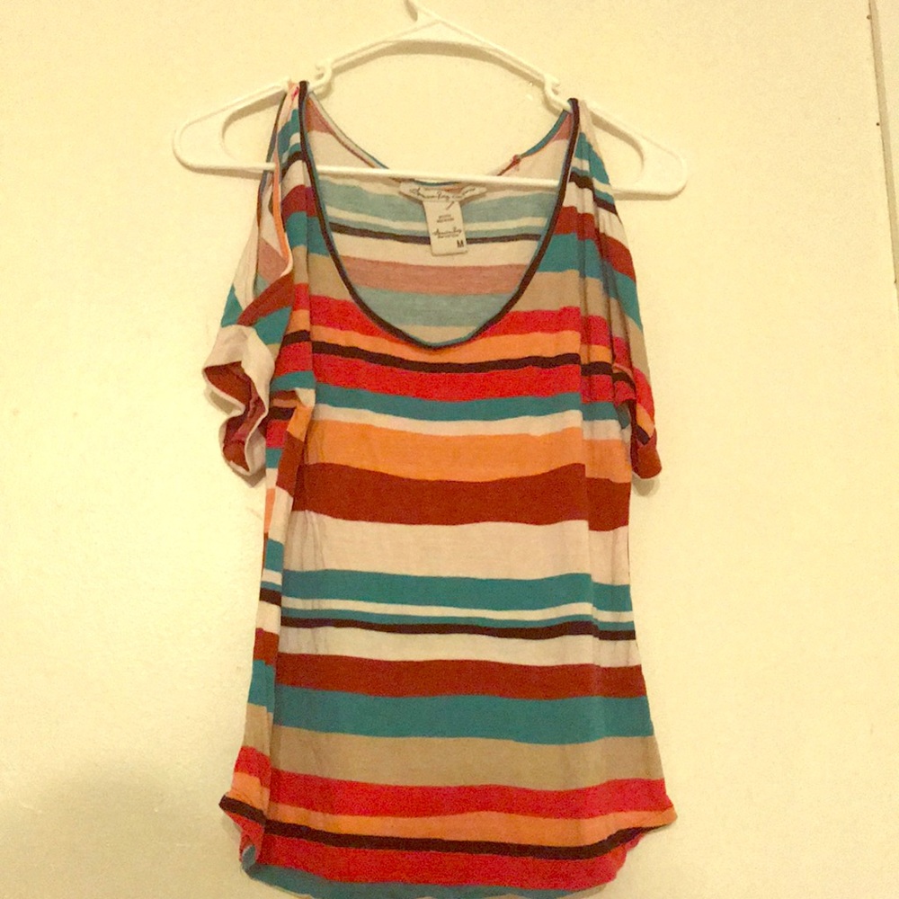 Colorful open Shoulder blouse